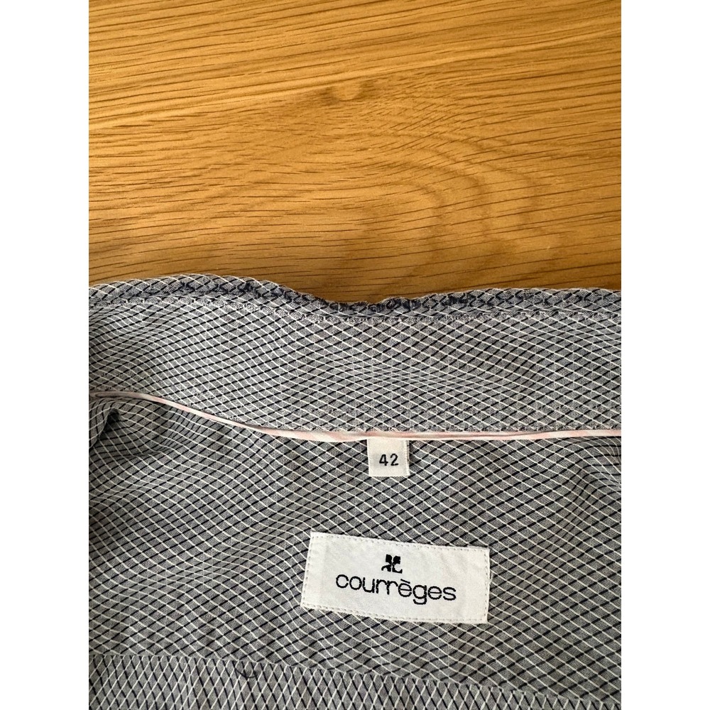 Courreges  Mens Grey Geometric Diamond Button Down Shirt Size 42 L - Picture 6 of 9